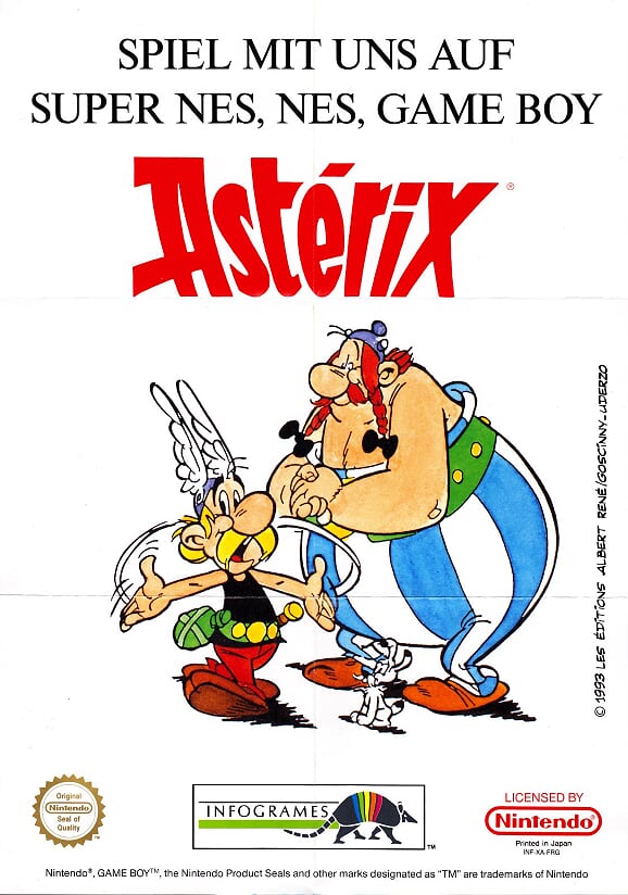 Astérix FRG Back of the box