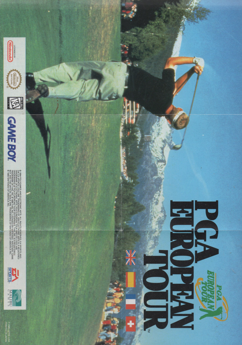 PGA European Tour USA Back of the box