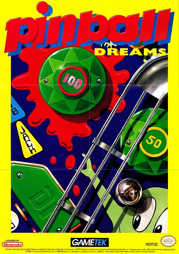 Pinball Dreams FAH Back of the box