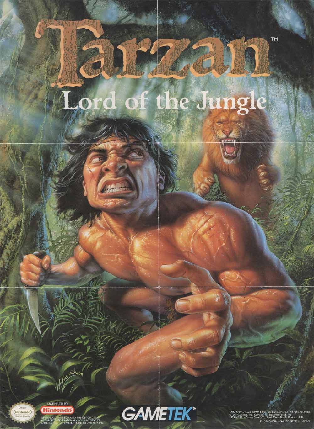 Tarzan Lord of the Jungle USA Back of the box