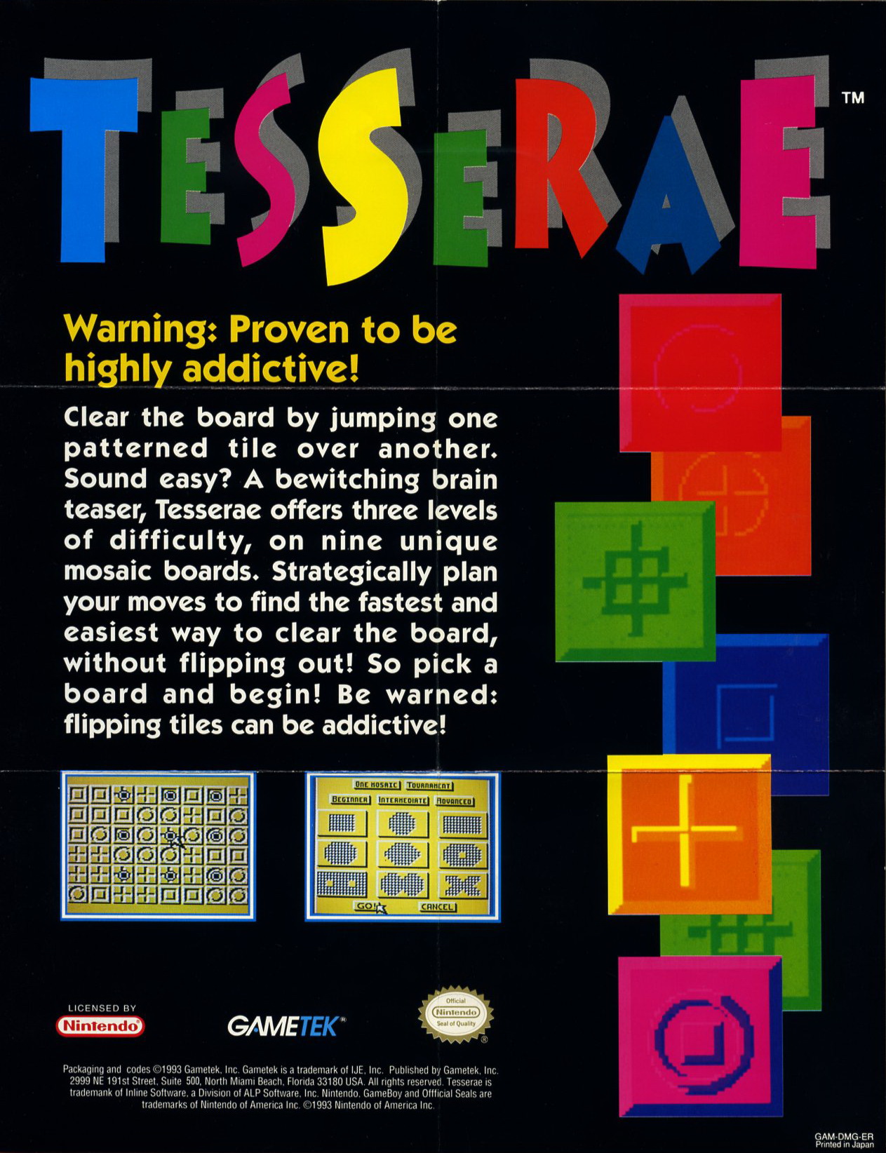 Tesserae USA Back of the box