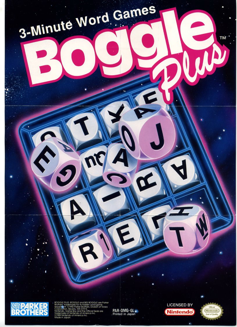 Boggle Plus USA Back of the box