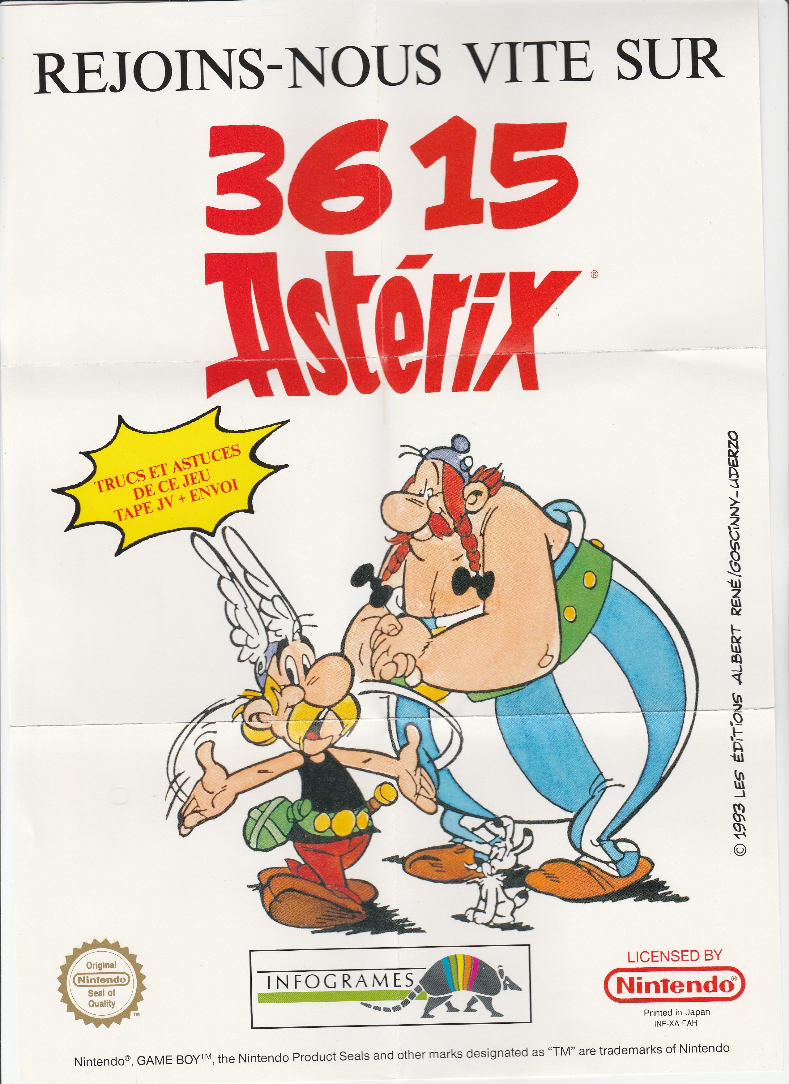 Astérix FAH Back of the box