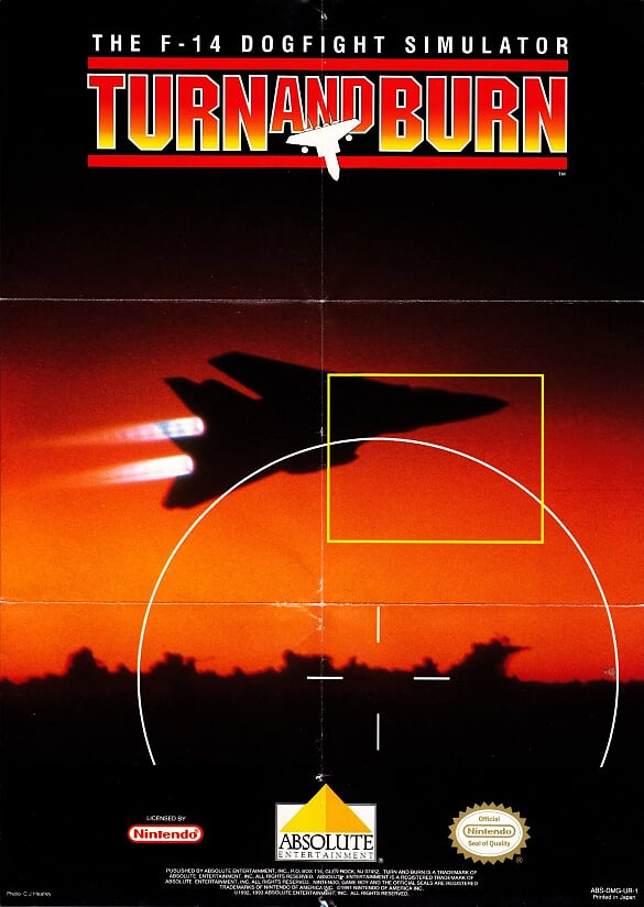 Turn and Burn (the F-14 Dogfight Simulator) USA-1 Back of the box