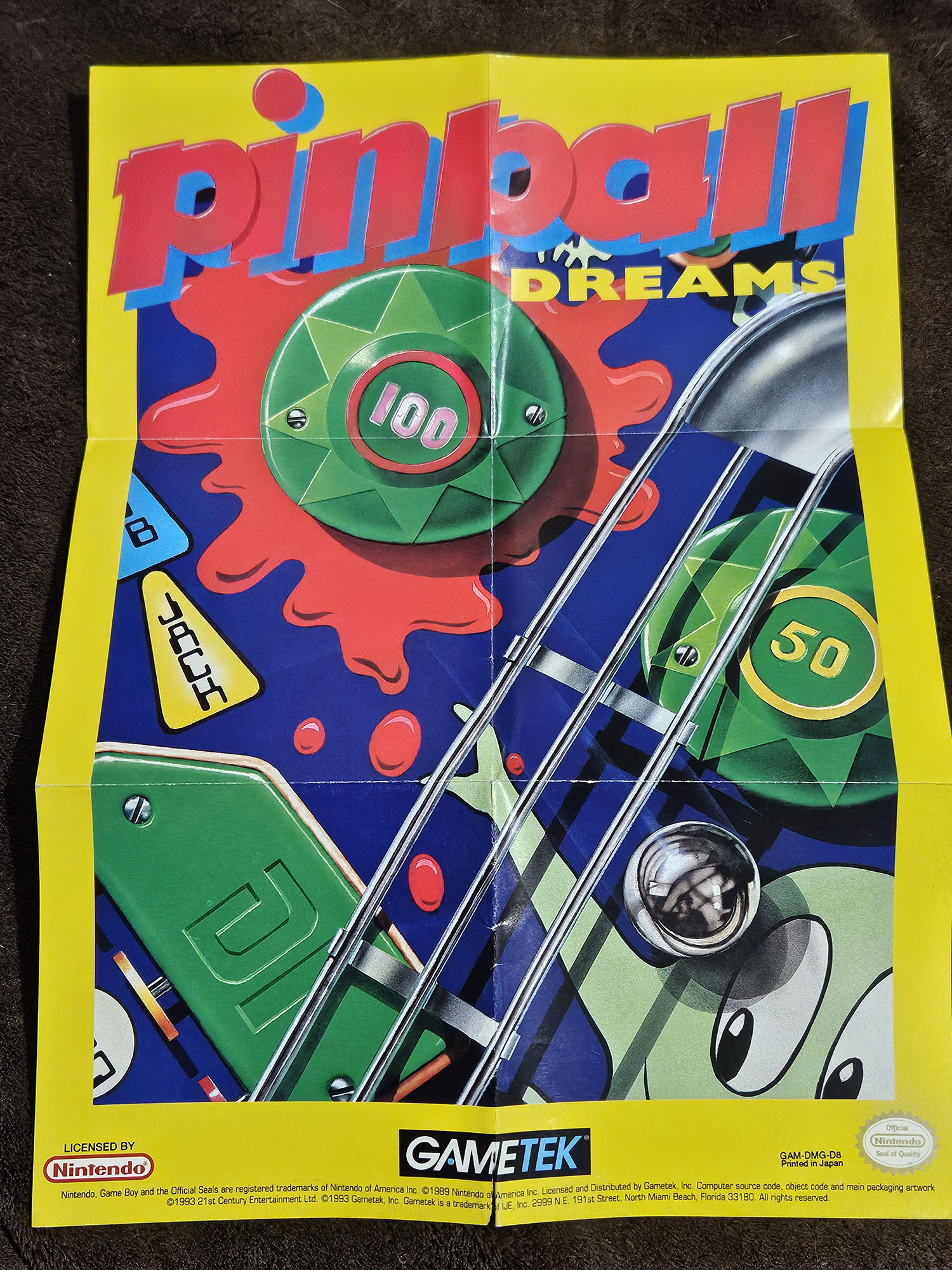 Pinball Dreams FAH-1 Back of the box