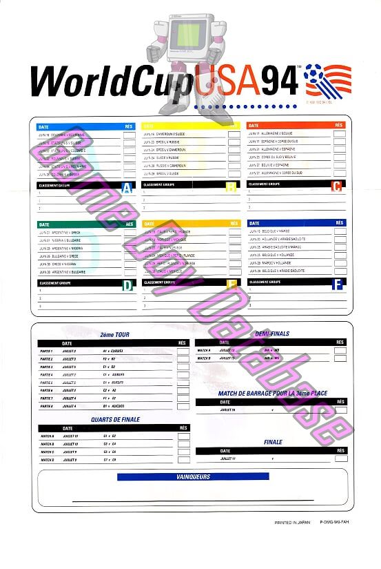 World Cup USA 94 FAH Other documents