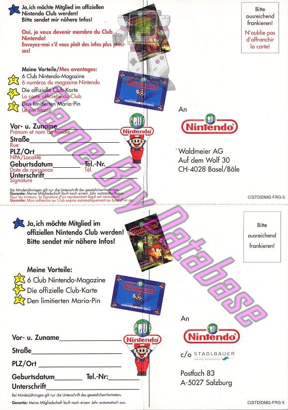 Super Mario Land FRG-3 Other documents