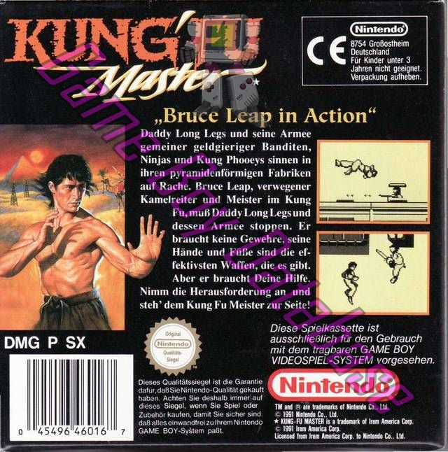 Kung-Fu Master NOE Back of the box