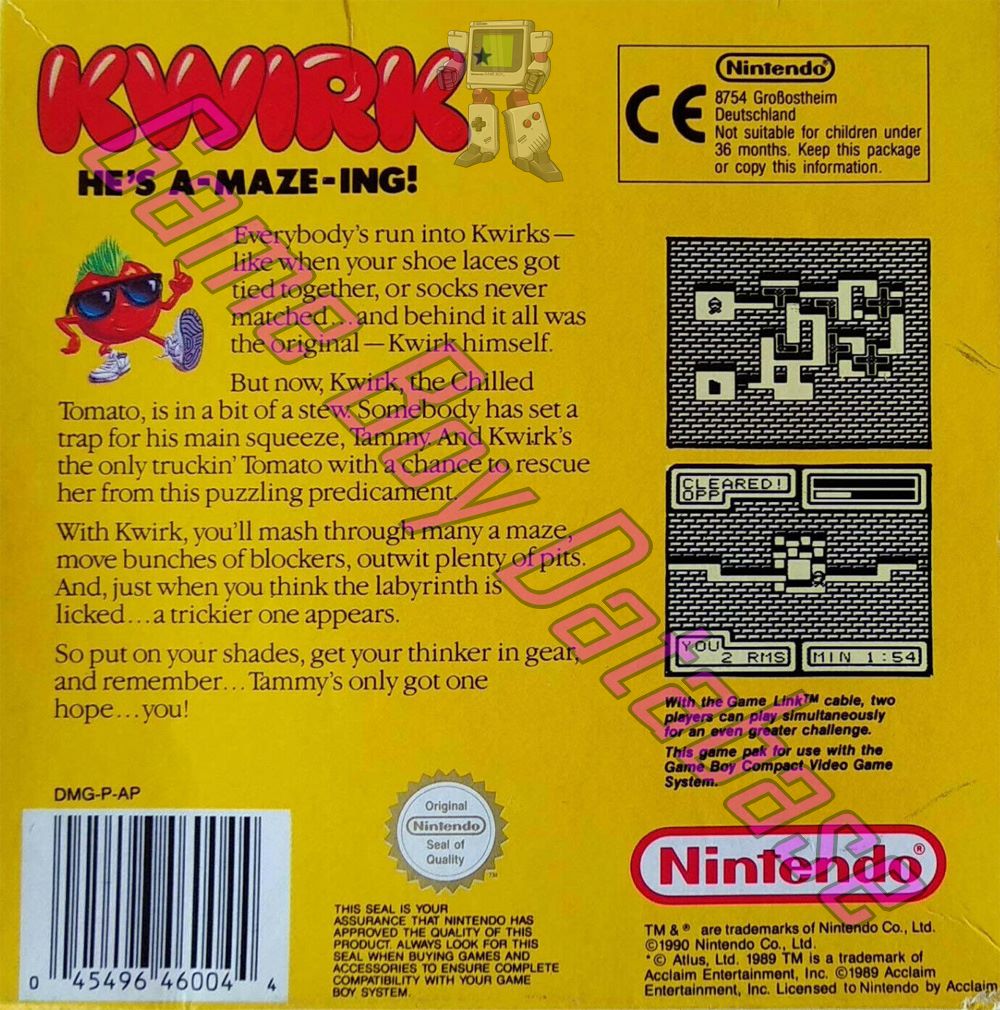 Kwirk UKV Back of the box