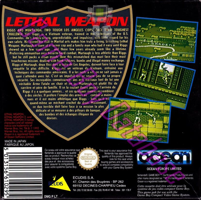 Lethal Weapon - L'Arme Fatale FAH Back of the box