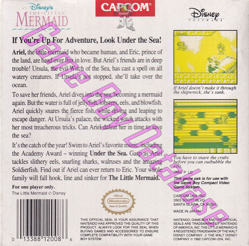 Little Mermaid (Disney’s the) USA Back of the box