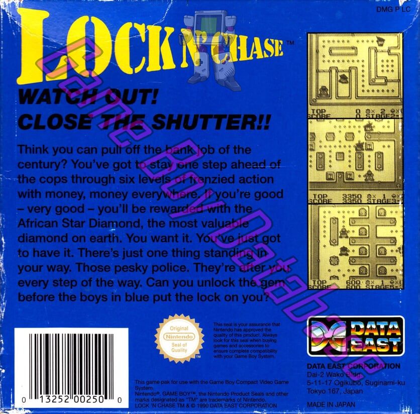 Lock N' Chase UKV Back of the box