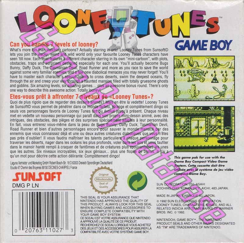 Looney Tunes EUR-1 Back of the box