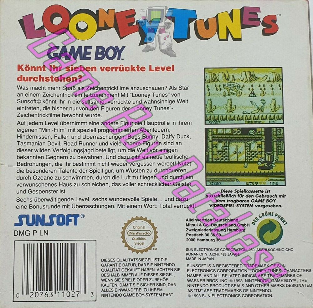 Looney Tunes NOE Back of the box