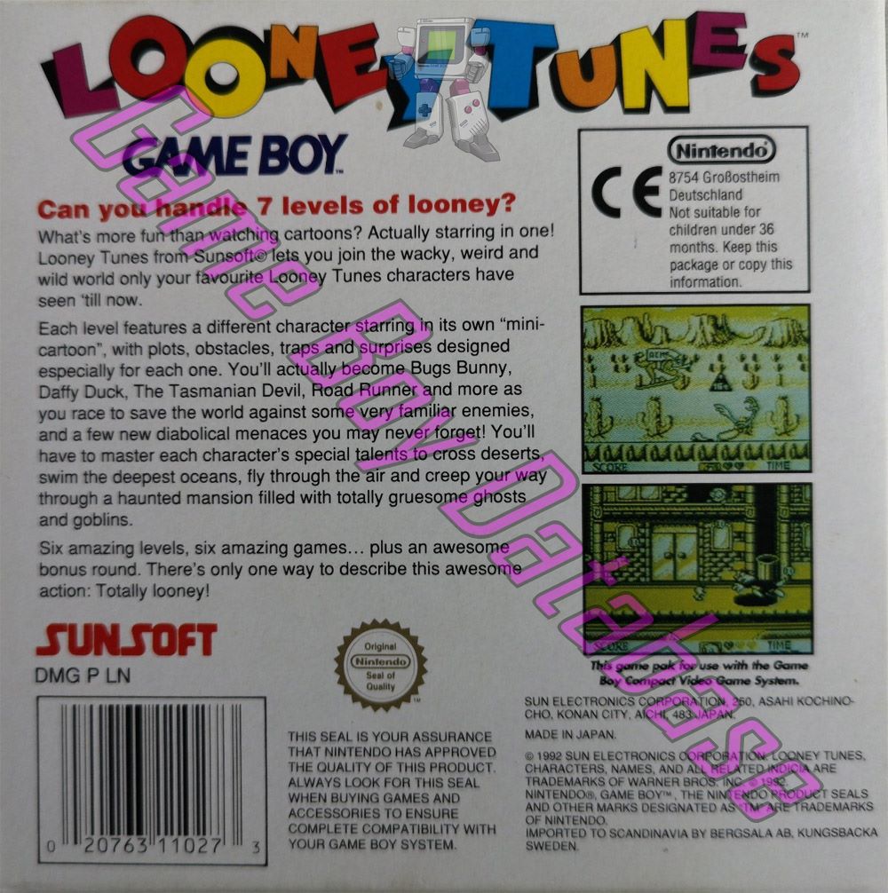 Looney Tunes SCN Back of the box