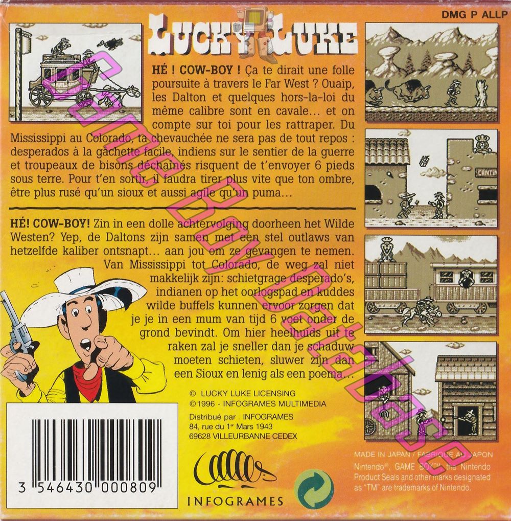 Lucky Luke FAH Back of the box