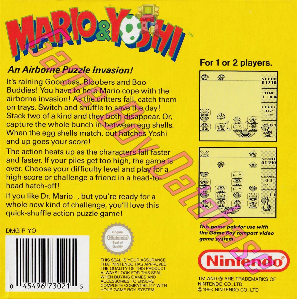 Mario & Yoshi AUS Back of the box