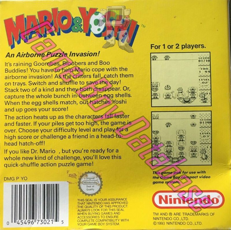 Mario & Yoshi AUS-1 Back of the box