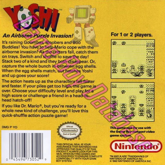 Yoshi USA Back of the box