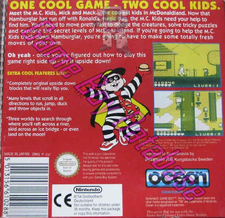 Mc Donaldland SCN Back of the box