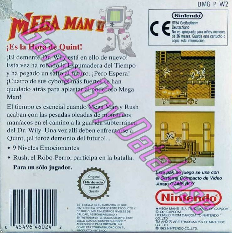 Mega Man II ESP-1 Back of the box