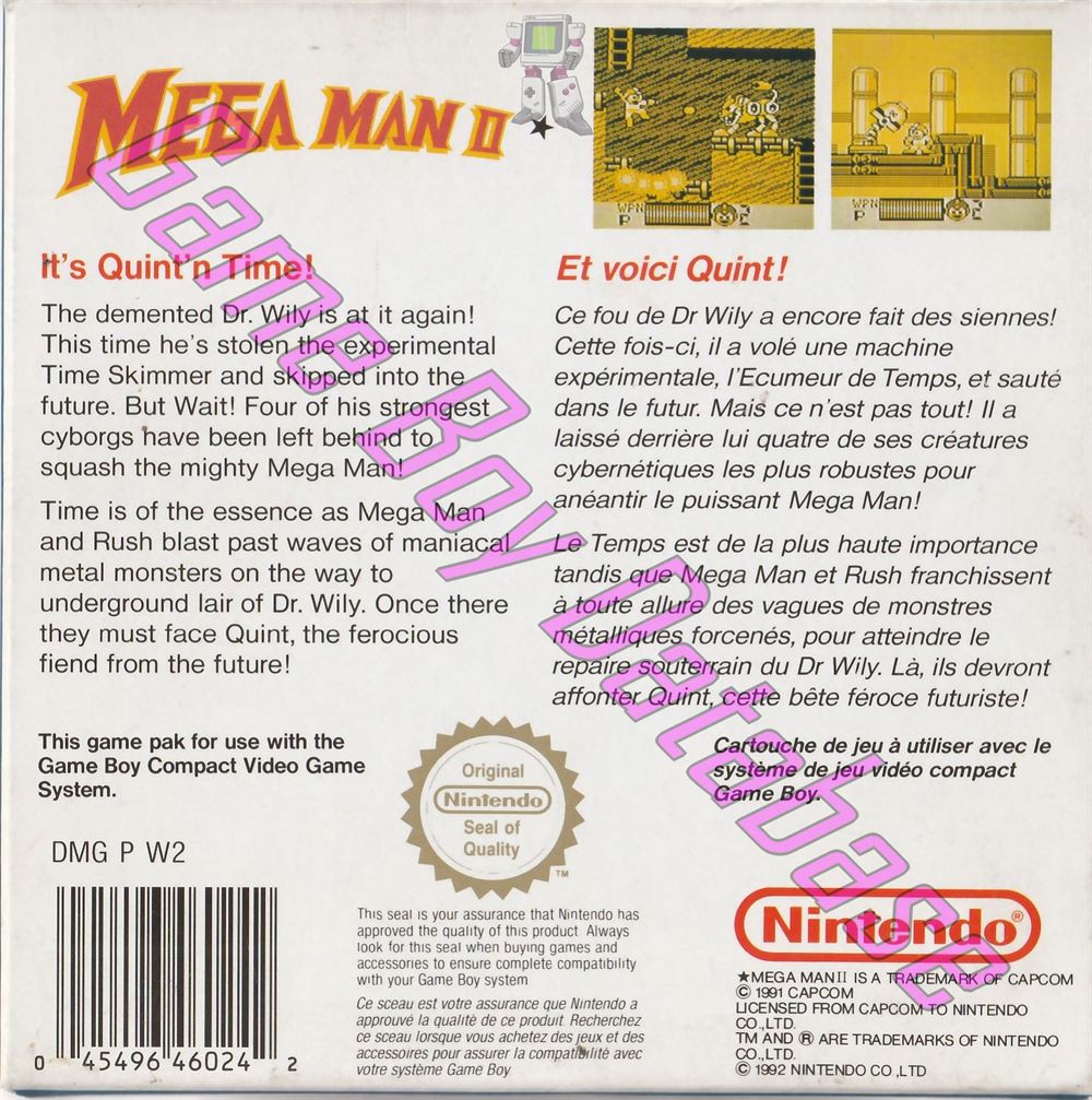 Mega Man II FAH Back of the box