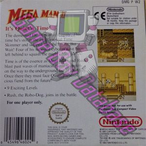 Mega Man II UKV Back of the box