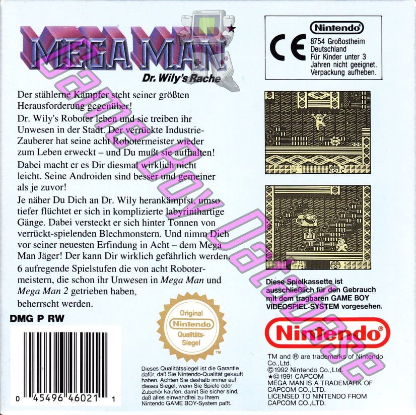 Mega Man Dr. Wily’s Rache NOE Back of the box