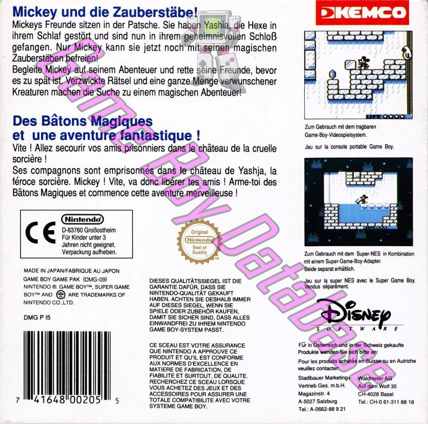 Mickey Mouse V - Zauberstabe - Les batons magiques FRG Back of the box