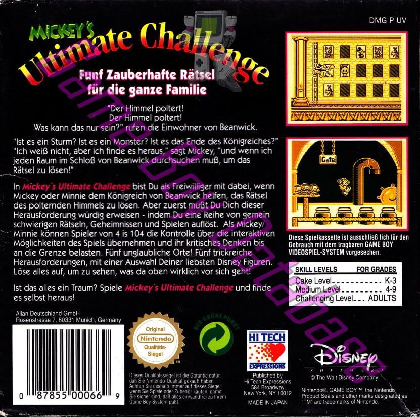 Mickey's Ultimate Challenge NOE Back of the box