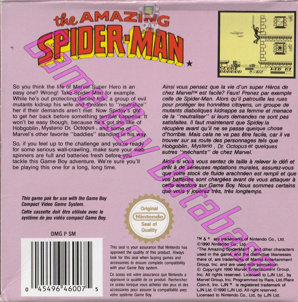 Amazing Spider-Man (the) FAH Back of the box