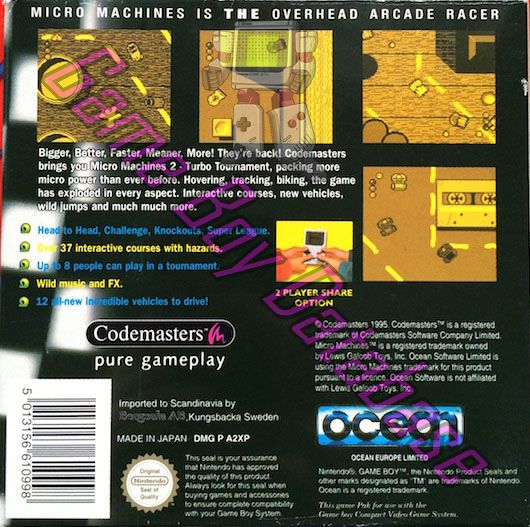 Micro Machines 2: Turbo Tournament SCN Back of the box