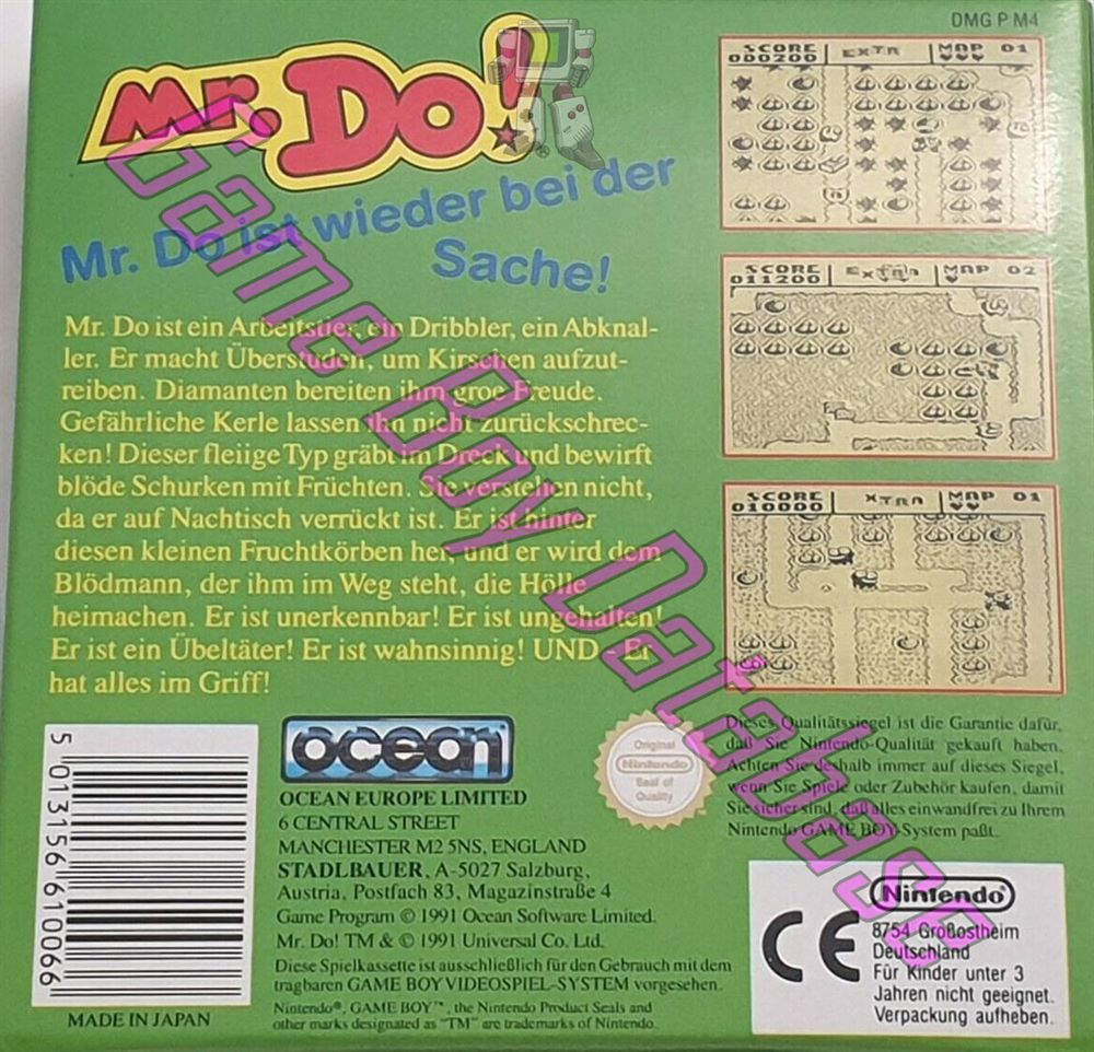 Mr. Do! FRG Back of the box