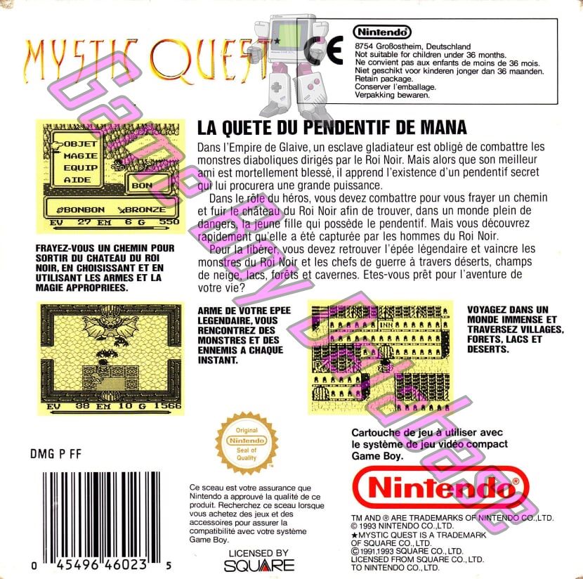 Mystic Quest FRA Back of the box