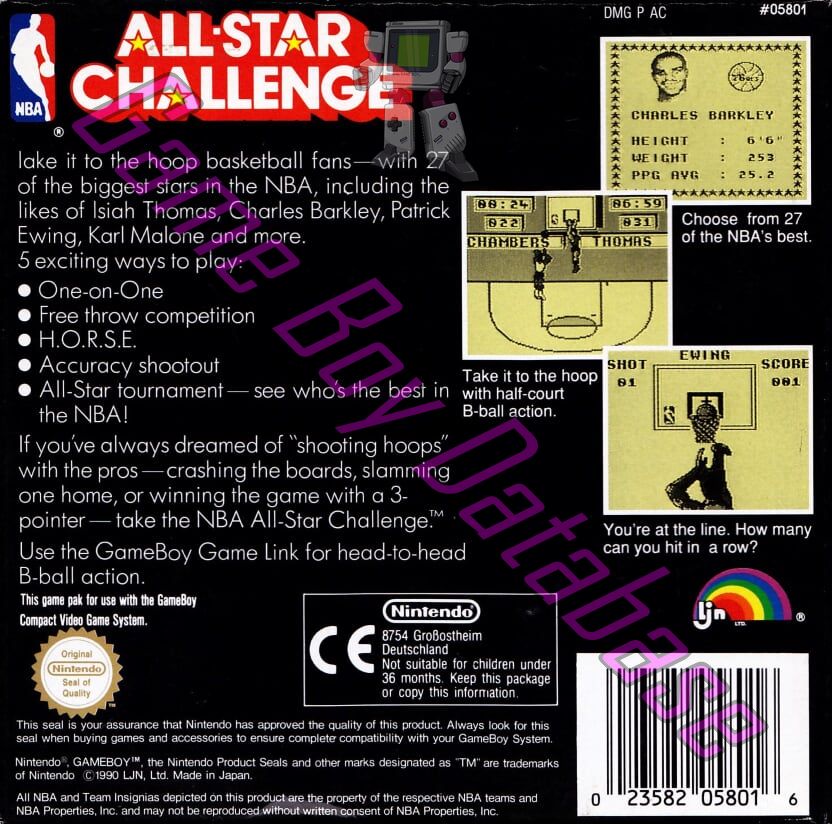 NBA All-Star Challenge GPS Back of the box