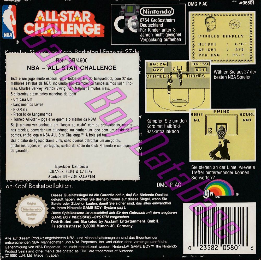 NBA All-Star Challenge NOE-1 Back of the box