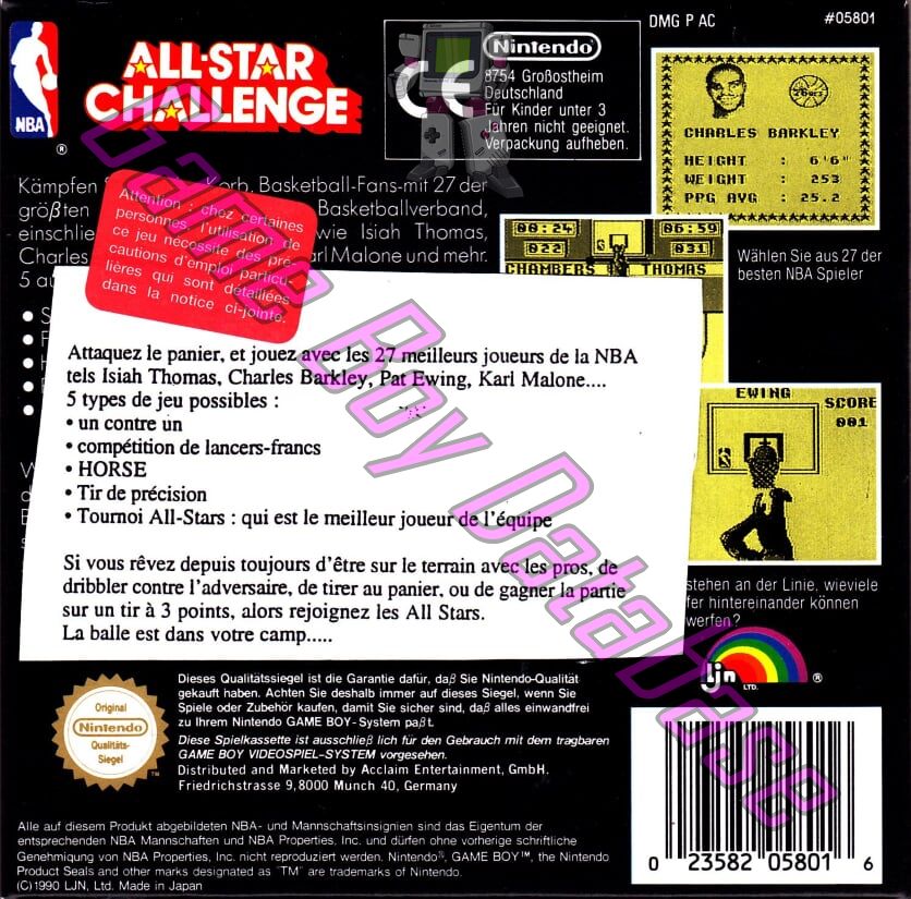 NBA All-Star Challenge NOE-2 Back of the box