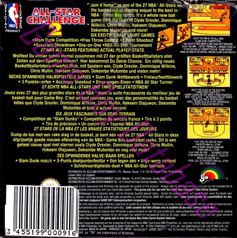 NBA All-Star Challenge 2 FAH-1 Back of the box