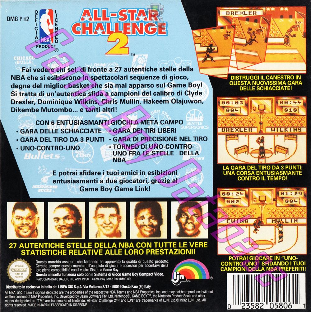 NBA All-Star Challenge 2 ITA Back of the box