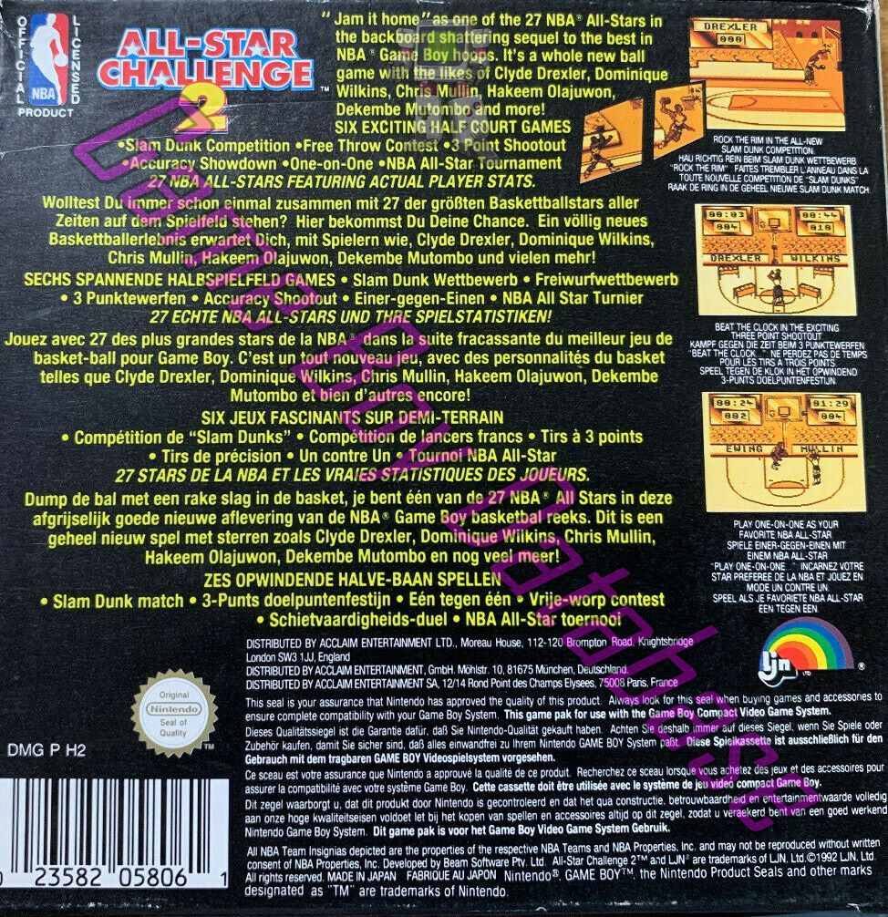 NBA All-Star Challenge 2 NOE-1 Back of the box