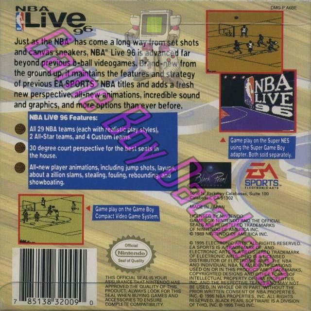 NBA Live 96 USA Back of the box