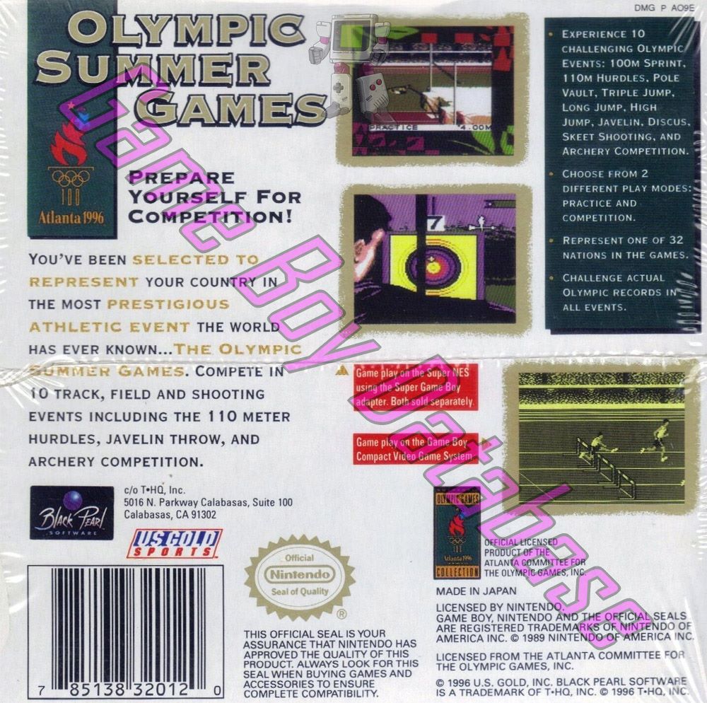 Olympic Summer Games USA Back of the box