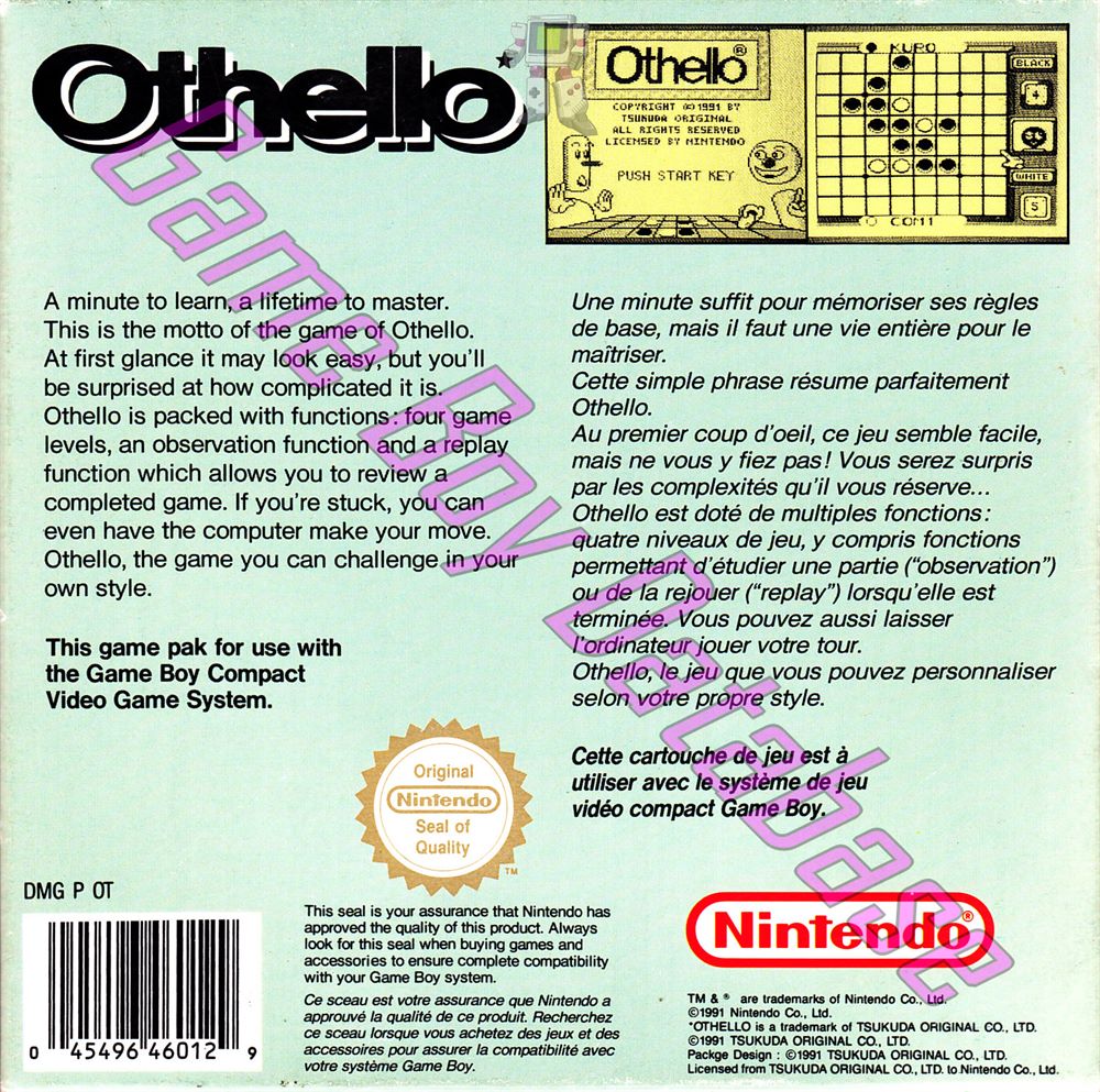 Othello FAH Back of the box