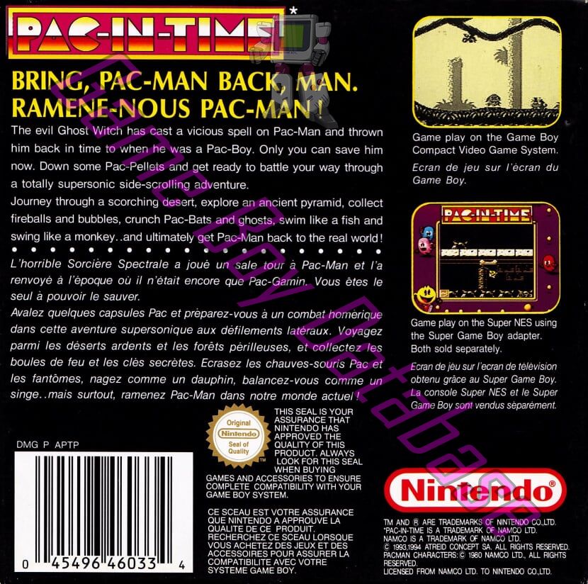 Pac-In-Time FAH Back of the box