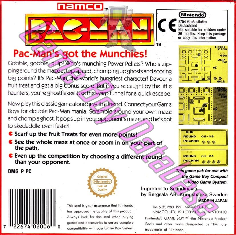 Pac-Man SCN Back of the box