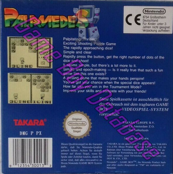 Palamedes NOE Back of the box