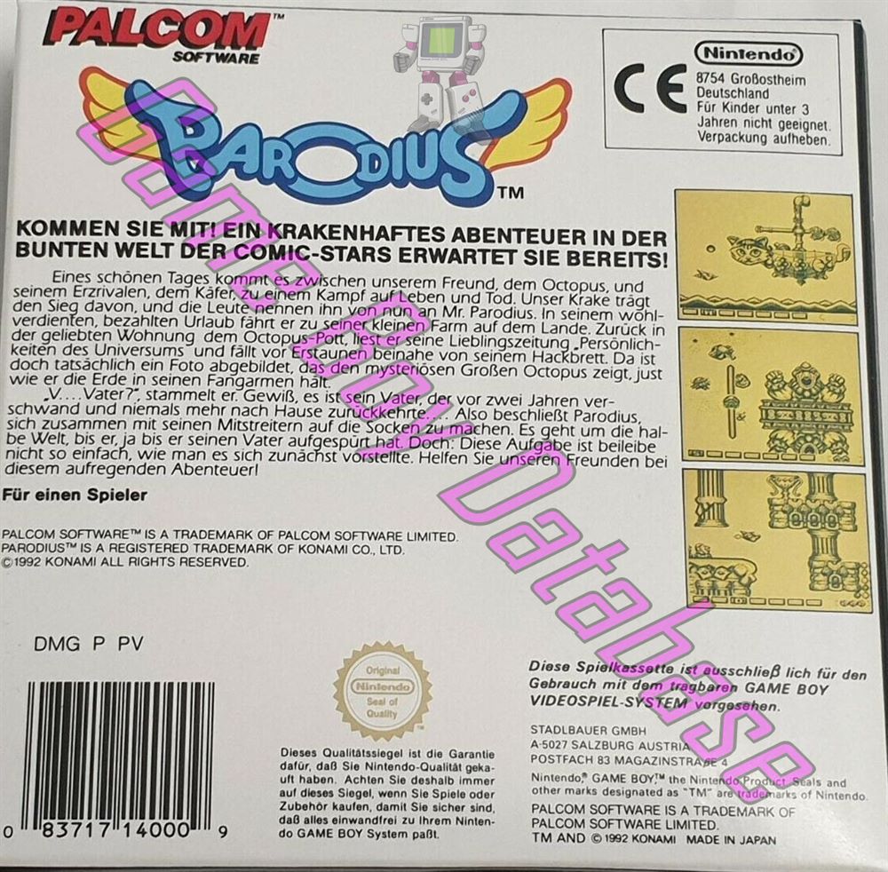 Parodius FRG Back of the box