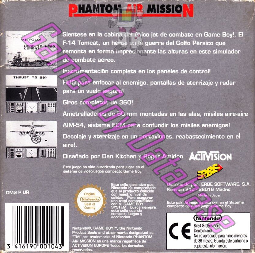 Phantom Air Mission ESP Back of the box