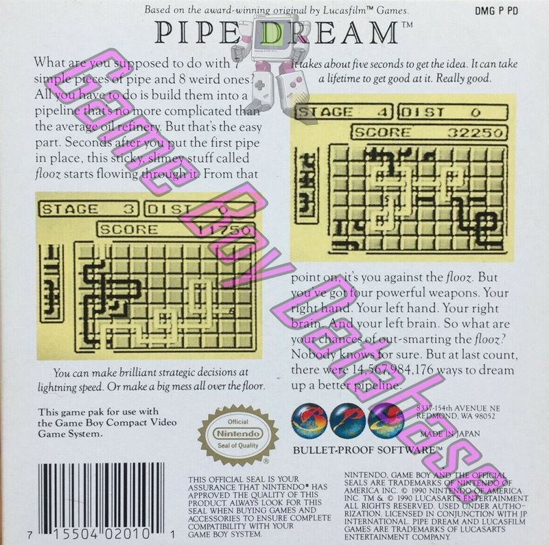 Pipe Dream USA Back of the box