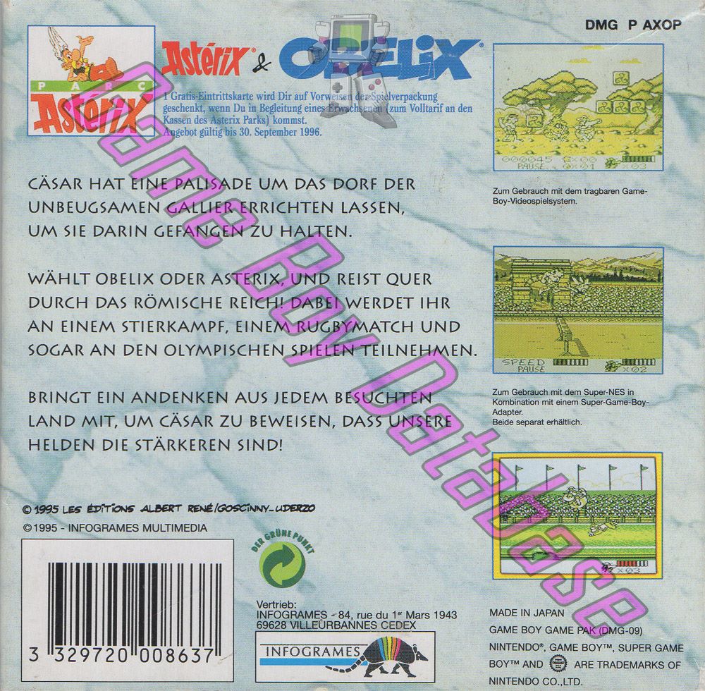 Astérix & Obélix NOE-1 Back of the box